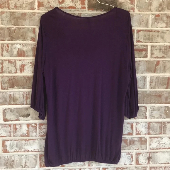 Andrea Purple Beaded Rosette  Blouse - Picture 8 of 8